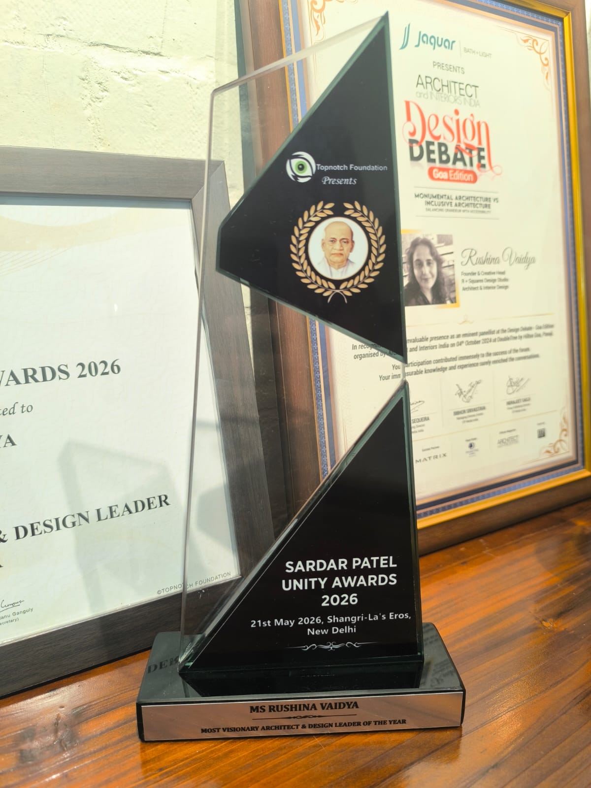 Sardar Patel Unity Award trophy