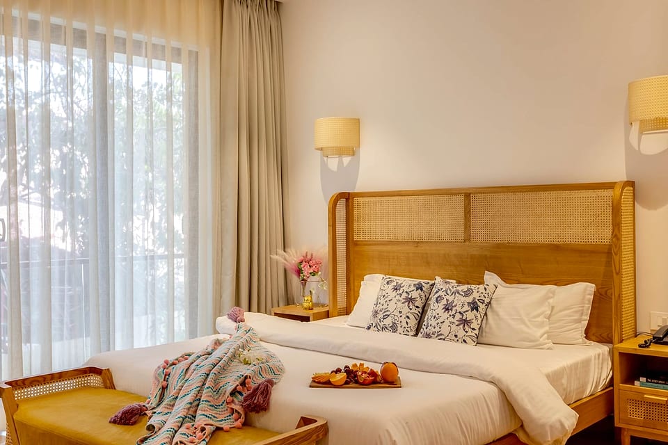 Casa Keval, bedroom in warm neutrals