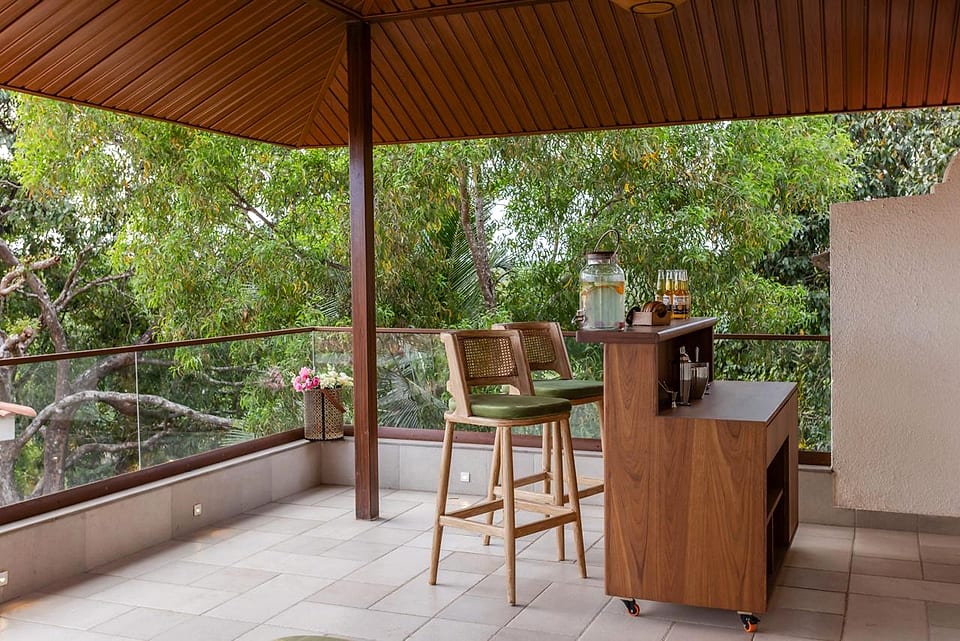 Casa Keval, rooftop bar under the tiled roof