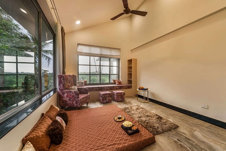 Nerul residence, seating corner beside the picture window