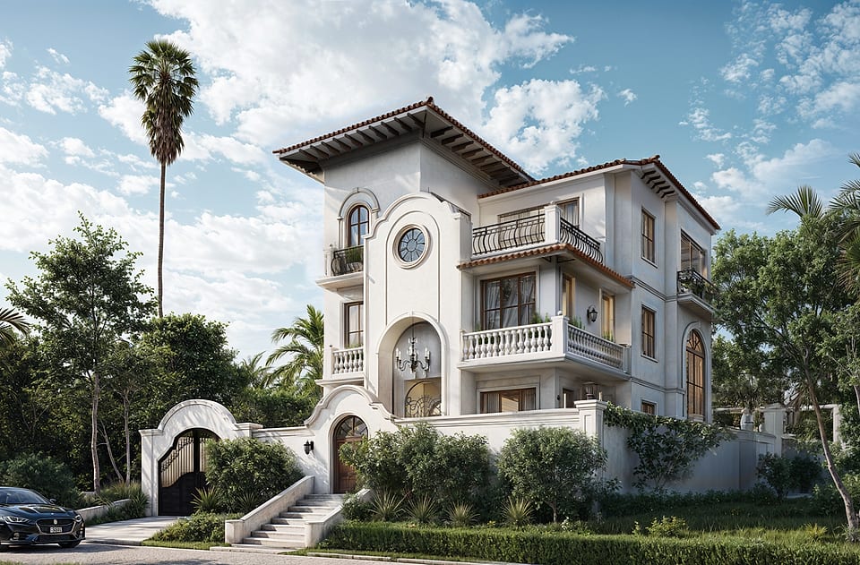 Assagao residence, elevation and entrance steps from the garden