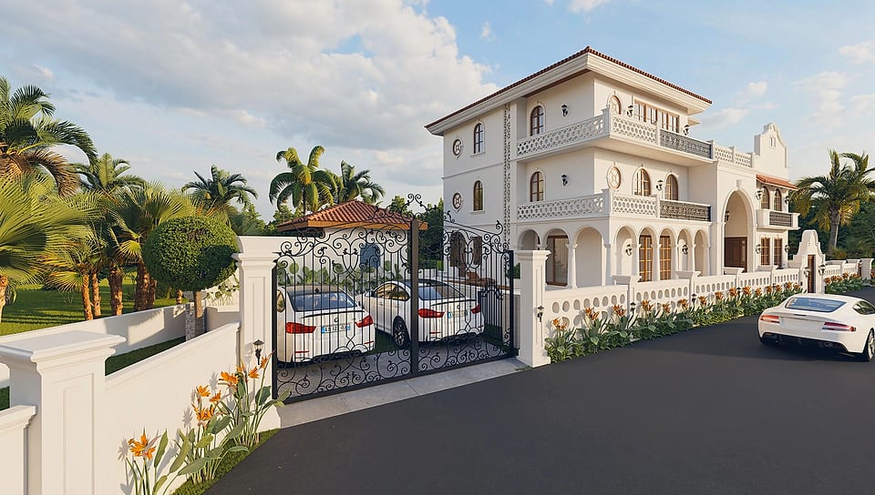 Beera Homes Badem, boundary wall and planting along the street
