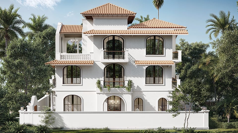 Beera Homes Soccorro, side elevation showing stacked balconies